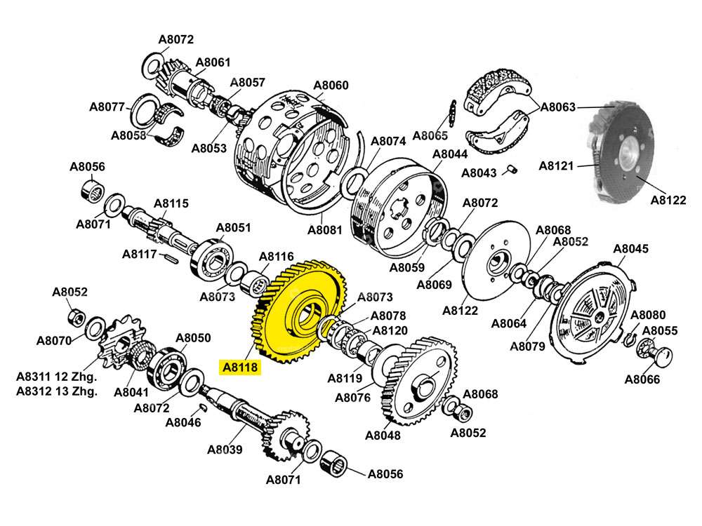 Gearwheel 1st gear original | Beta 521 (A8118) Carousel Image 3