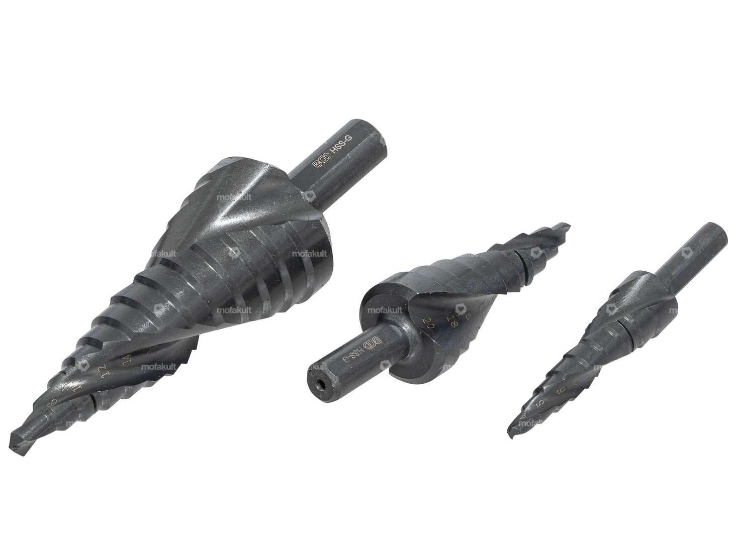 BGS Stufenbohrer Ø 4 - 30 mm HSS nitriert 3-tlg. Carousel Image 2