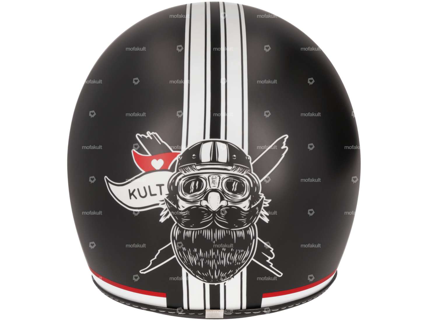 Mofakultwear casco jet "barbuto Bernhard" nero (XS / S) Carousel Image 3