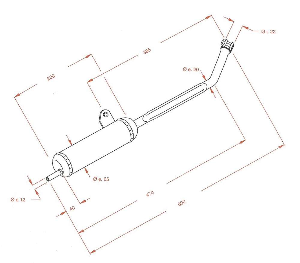 SITO Auspuff Ø 20 mm | Piaggio Ciao, Bravo Carousel Image 4