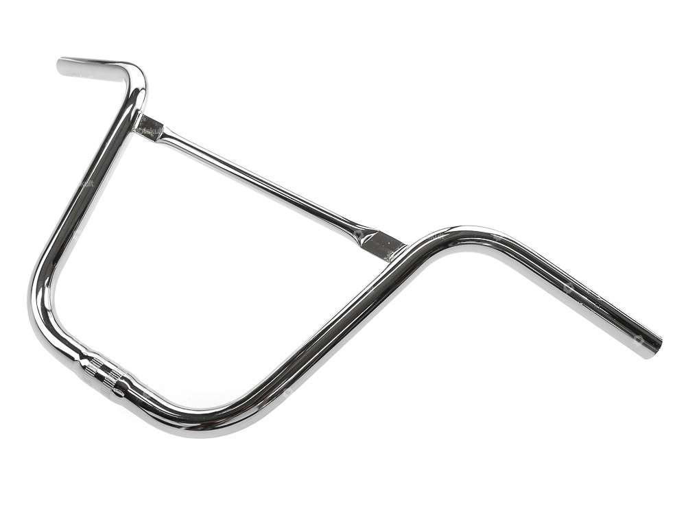 Attacco manubrio 30 cm curvo con puntone cromato Carousel Image 2