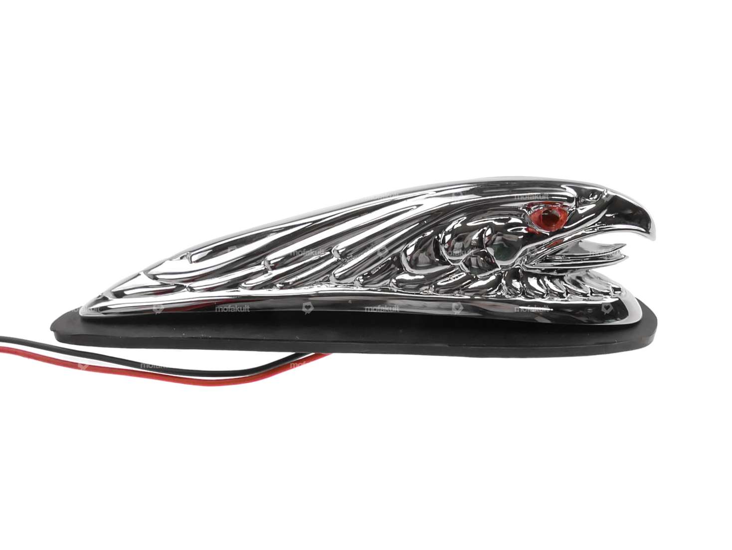 Figura ornamentale aquila cromata piccola (occhi illuminati) Carousel Image 2