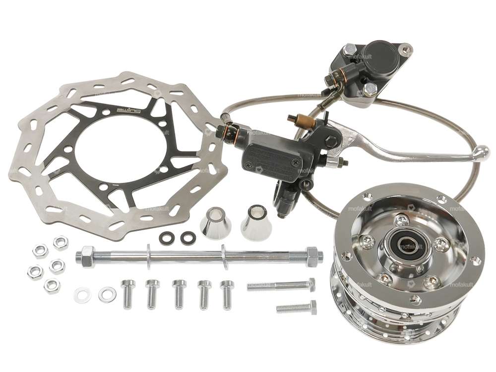 swiing® ingenious Scheibenbremse-Set Speichenfelge EBR hydraulisch Chrom Carousel Image 1