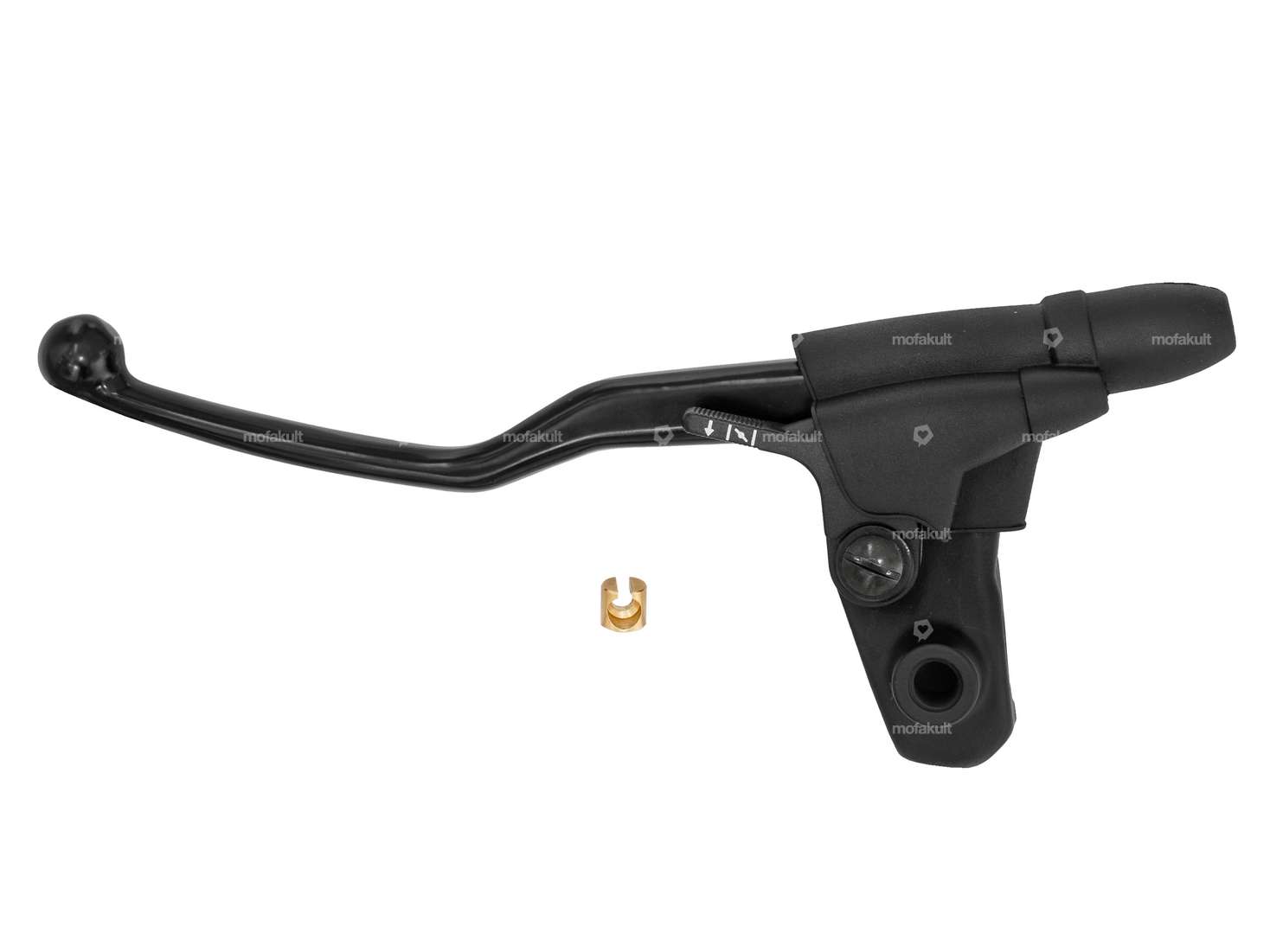 Leva freno Domino in alluminio sinistra con leva decorativa nera Carousel Image 1