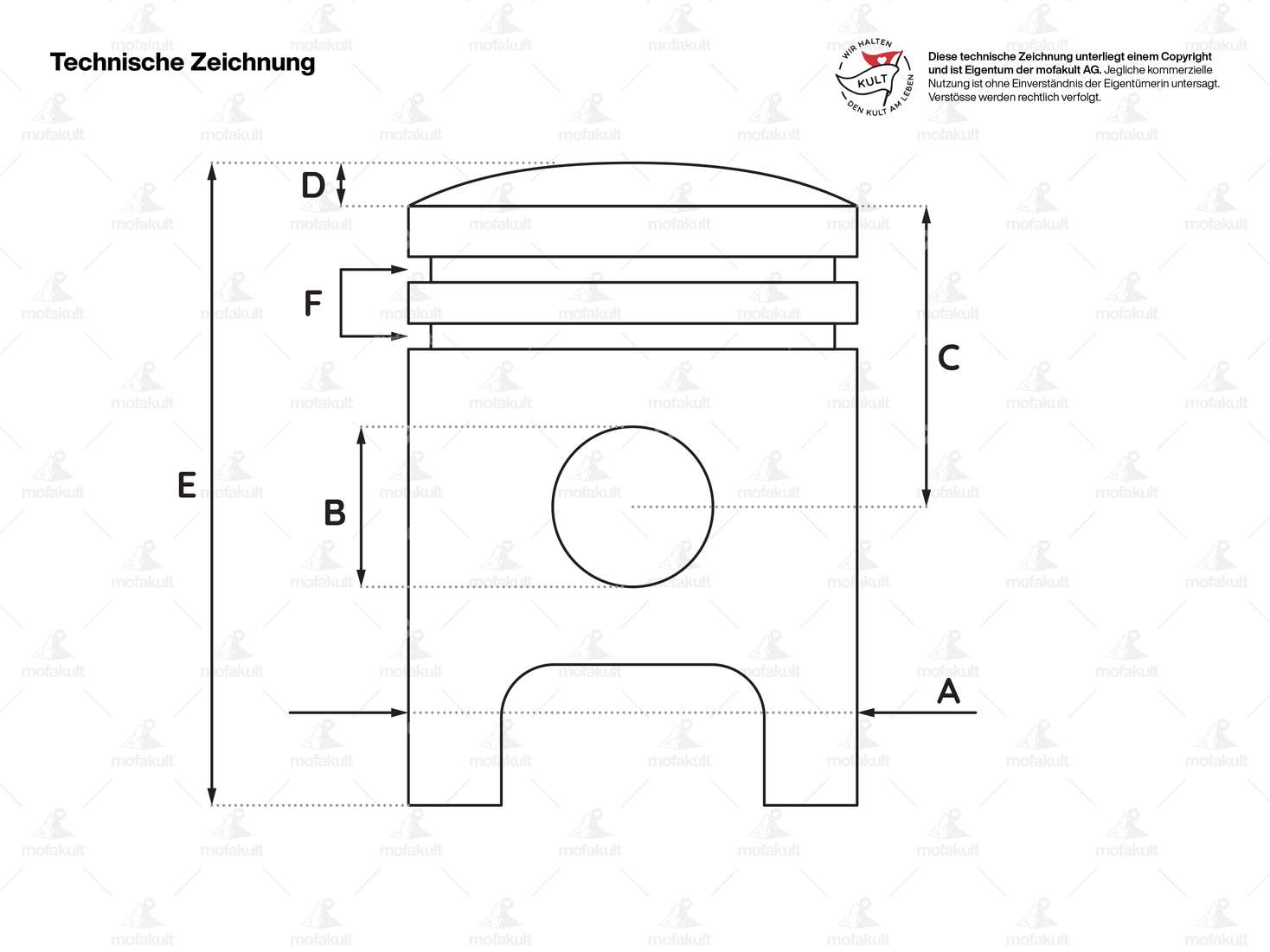 Barikit Kolben 44 mm MetraKit-Zylinder Übermass | Puch Carousel Image 2
