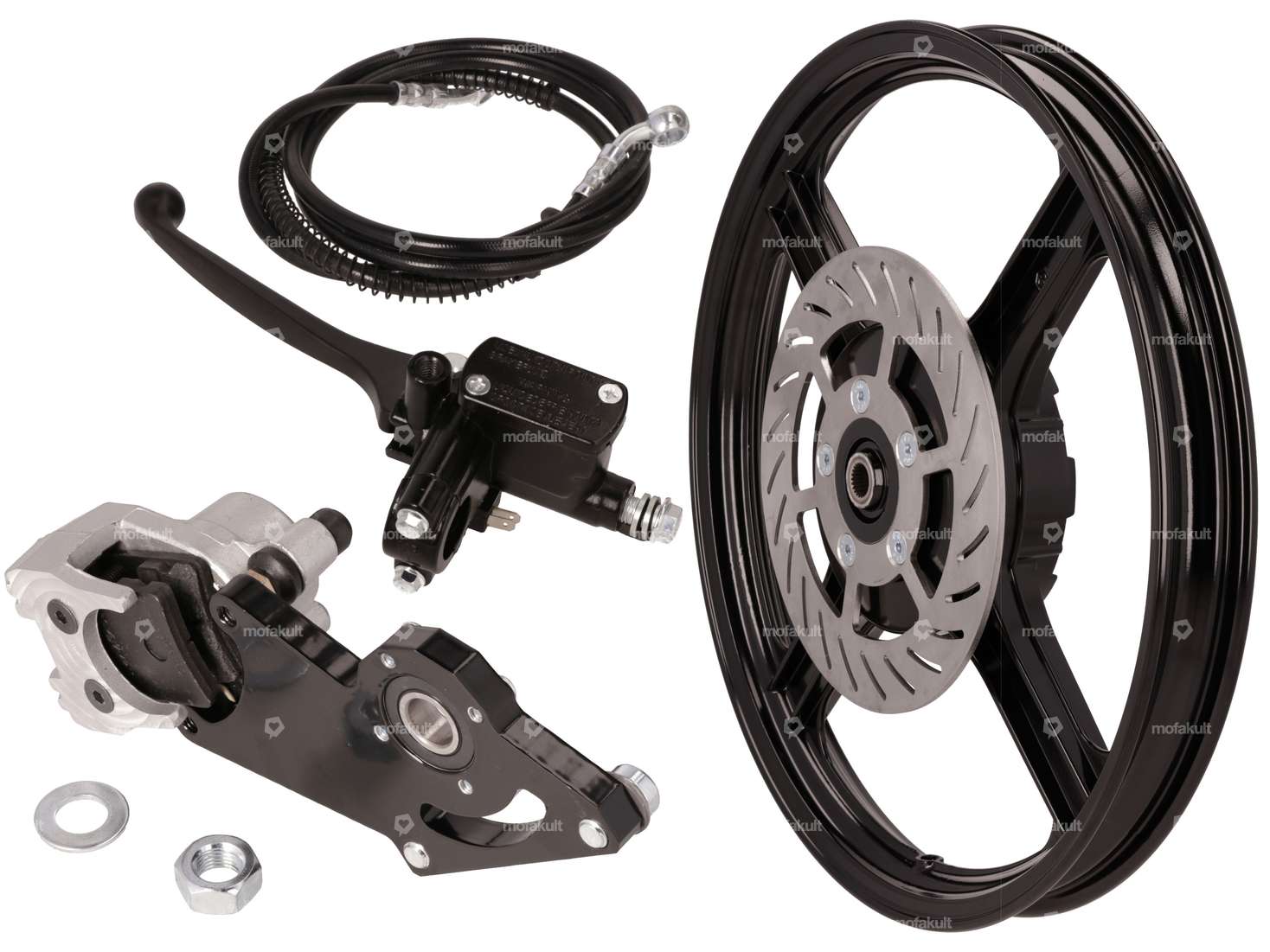 Set freni a disco con cerchio fuso posteriore | Piaggio Ciao, SI, Bravo Carousel Image 1