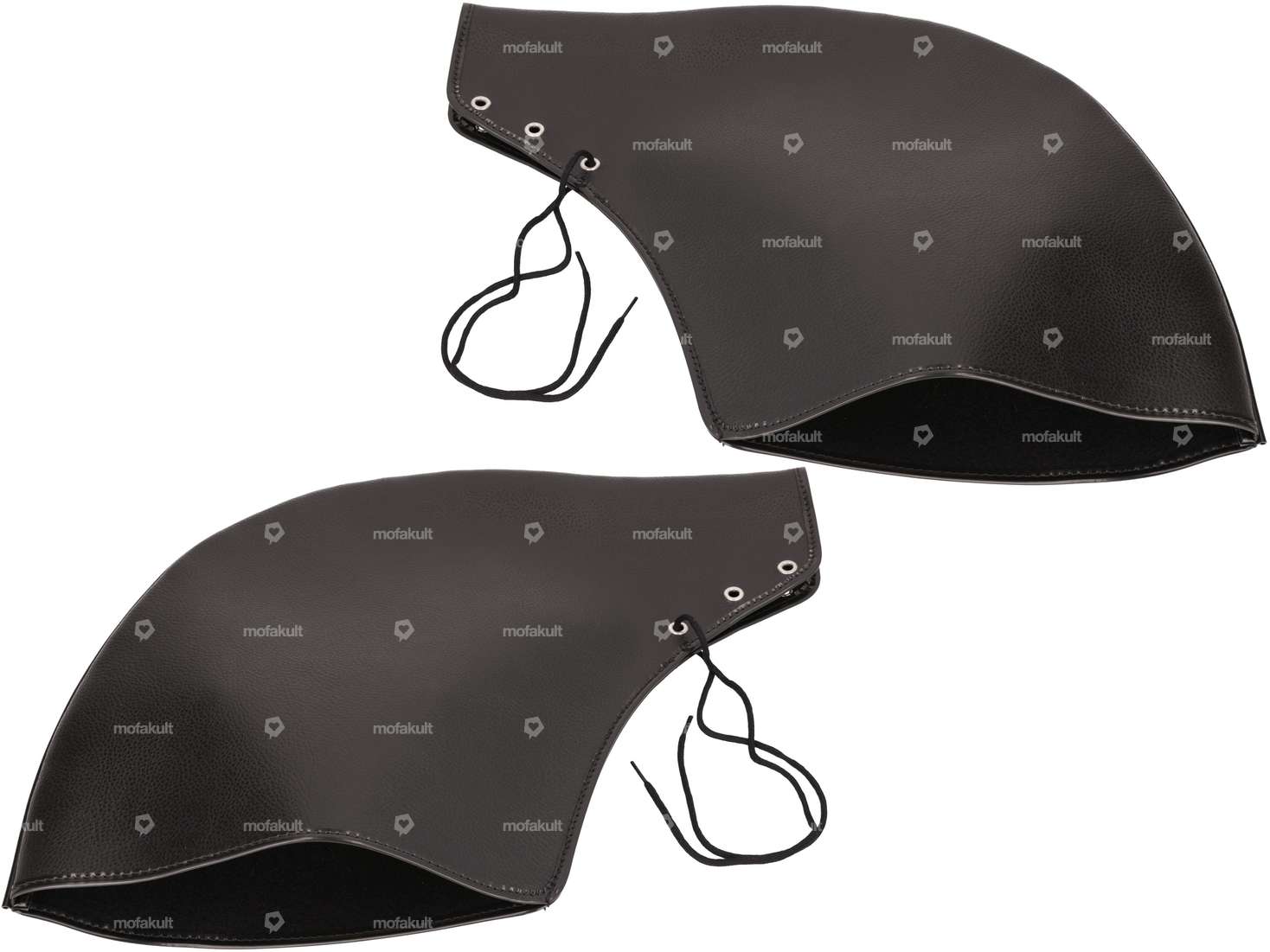 Paramani manubrio in finta pelle nera Carousel Image 1