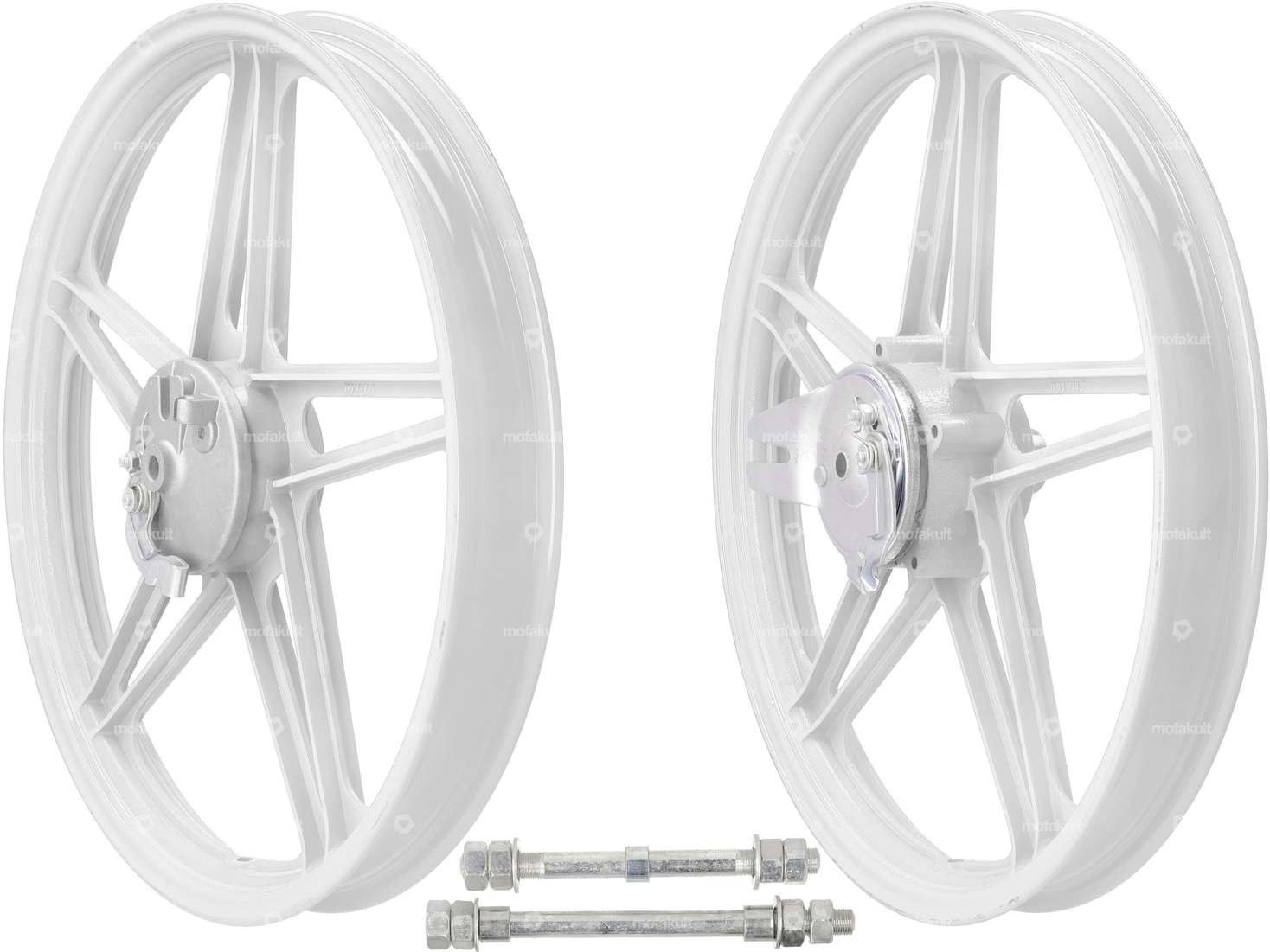 Set di ruote 17" bianco fuso (5 razze) | Peugeot 103 Carousel Image 1