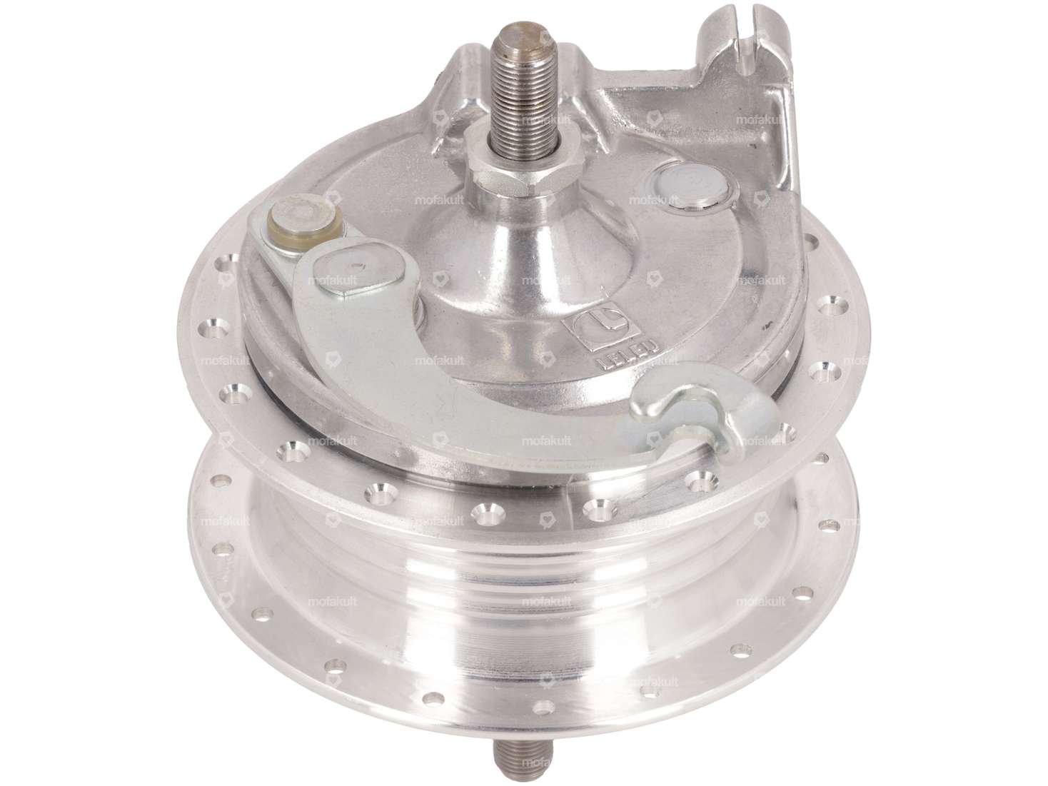 Mozzo ruota LELEU a raggi anteriore 36 fori con piastra di ancoraggio & asse | Puch Carousel Image 1