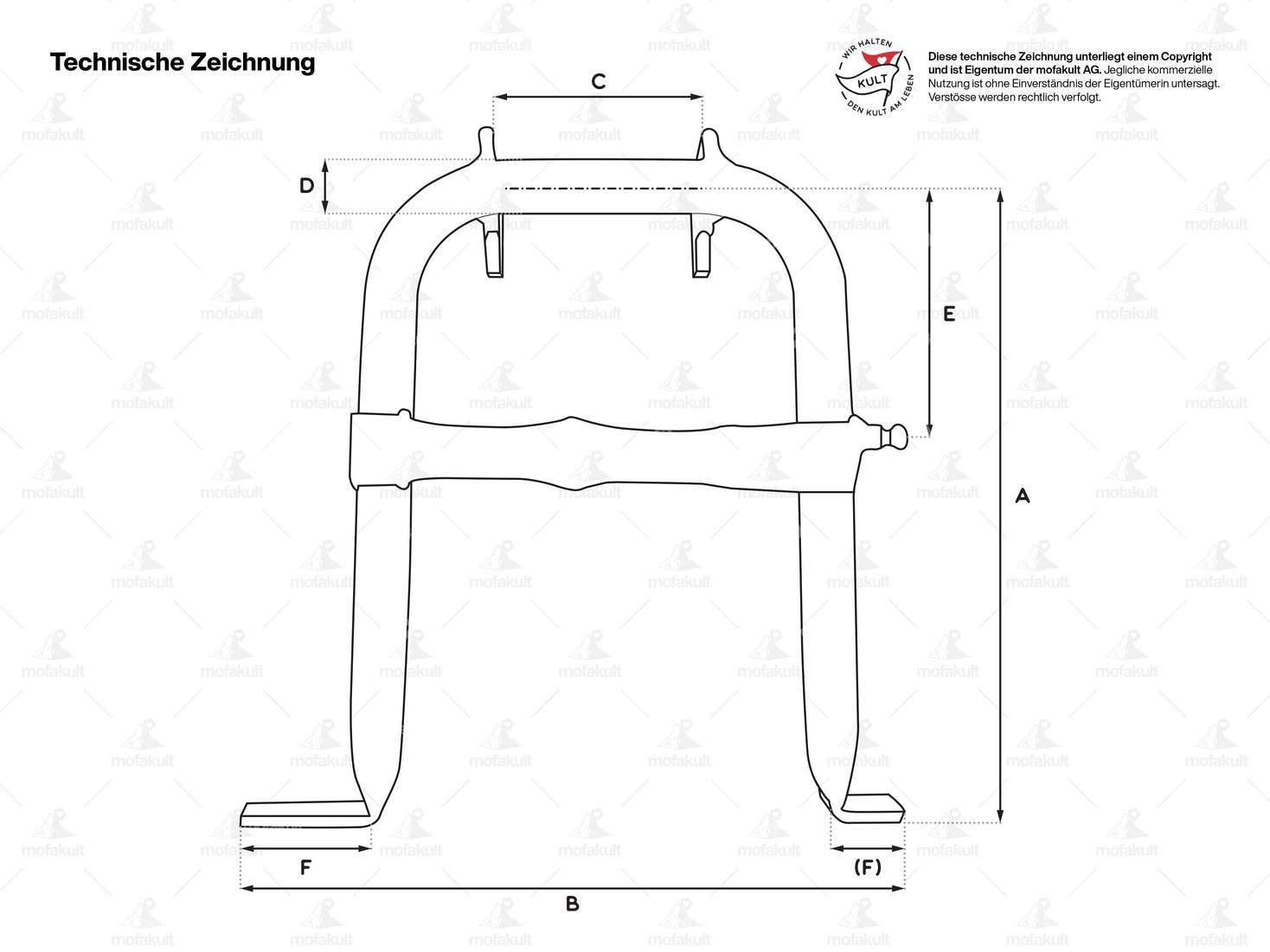 Cavalletto principale cromato | Puch Maxi S, P1 / X30 NS, NL, NG Carousel Image 5