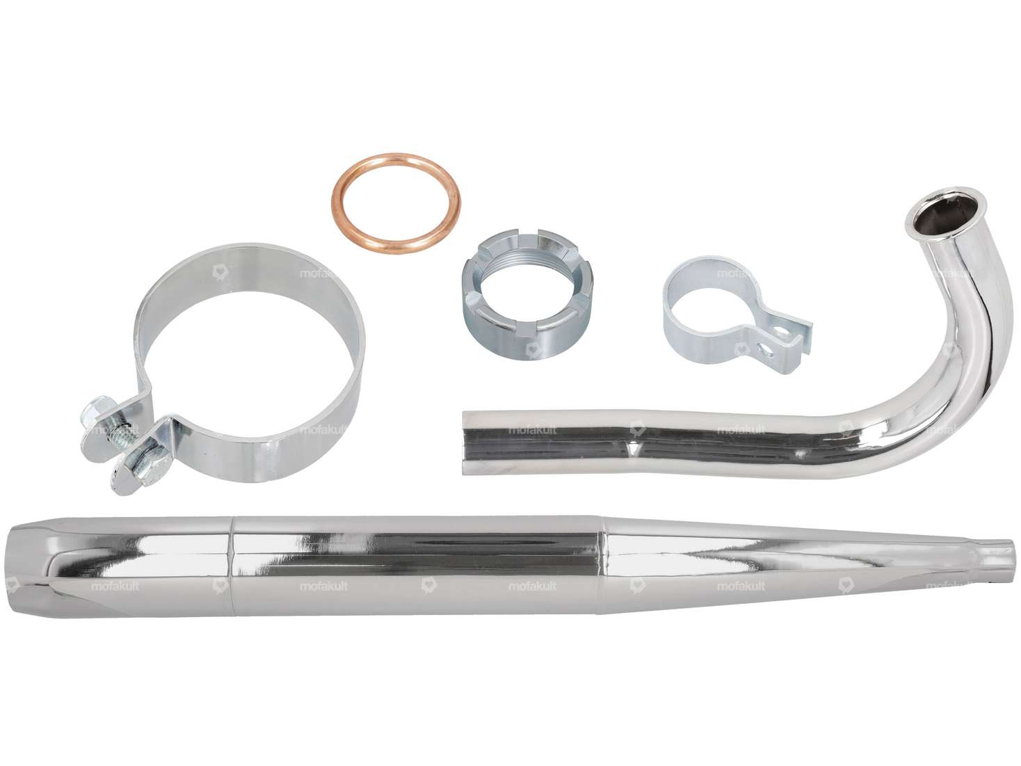 Auspuffanlage Zigarre (Ø 32 / 70 mm) Chrom | Sachs 50/2 Carousel Image 1