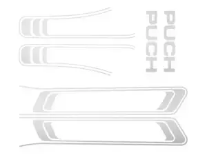 Set di adesivi serbatoio e telaio cromati (qualità 1A) Trama della pellicola | Puch Maxi S Set di adesivi serbatoio e telaio cromati (qualità 1A) Trama della pellicola | Puch Maxi S