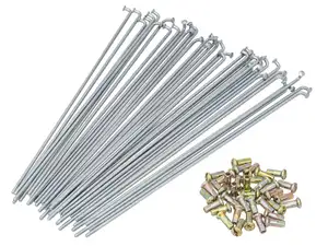 Set di raggi GPO con nipplo (2,9 x 198 mm) in acciaio zincato Set di raggi GPO con nipplo (2,9 x 198 mm) in acciaio zincato