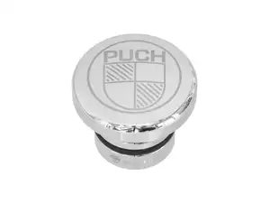66HEROES Tappo serbatoio "Puch" rotondo in alluminio cromato | Puch Maxi 66HEROES Tappo serbatoio "Puch" rotondo in alluminio cromato | Puch Maxi