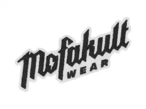 toppa mk-Merch "Mofakultwear" nero / bianco 95 x 35 mm toppa mk-Merch "Mofakultwear" nero / bianco 95 x 35 mm