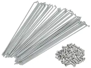 Set di raggi GPO con nipplo (2,6 x 210 mm) in acciaio cromato Set di raggi GPO con nipplo (2,6 x 210 mm) in acciaio cromato