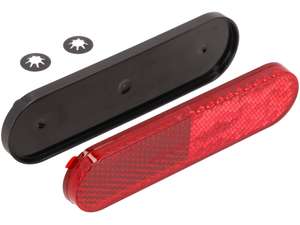 Riflettore 100 x 27 mm con chiusura a scatto ovale rosso Riflettore 100 x 27 mm con chiusura a scatto ovale rosso