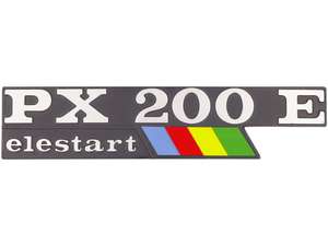 Stemma RMS copertura laterale sinistra "PX 200 E Elestart" alluminio | Vespa PX200 E Stemma RMS copertura laterale sinistra "PX 200 E Elestart" alluminio | Vespa PX200 E