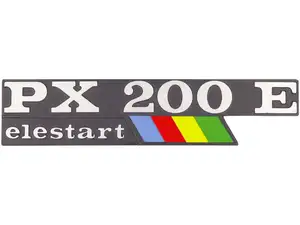 Stemma RMS copertura laterale sinistra "PX 200 E Elestart" alluminio | Vespa PX200 E Stemma RMS copertura laterale sinistra "PX 200 E Elestart" alluminio | Vespa PX200 E