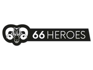 Adesivo "66HEROES" 83 x 20 mm nero Adesivo "66HEROES" 83 x 20 mm nero
