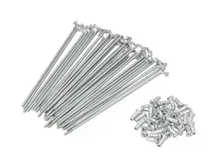 Set di raggi da 14" con nipplo (2,9 x 145 mm) in acciaio zincato Set di raggi da 14" con nipplo (2,9 x 145 mm) in acciaio zincato