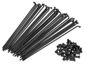 Set di raggi GPO 19" incl. nipplo (2,9 x 212 mm) nero Set di raggi GPO 19" incl. nipplo (2,9 x 212 mm) nero