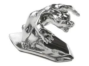Figura decorativa Orso selvatico grande cromo Figura decorativa Orso selvatico grande cromo