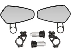 Specchio CNC "Diamant" versione a innesto alluminio nero Specchio CNC "Diamant" versione a innesto alluminio nero