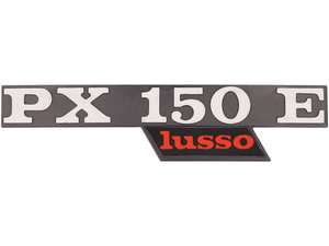 CIF stemma laterale sinistro "PX 150 E lusso" alluminio | Vespa PX150 Lusso CIF stemma laterale sinistro "PX 150 E lusso" alluminio | Vespa PX150 Lusso