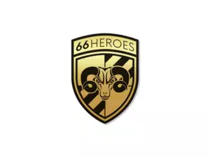 Aufkleber «66HEROES» 27 x 35 mm gold Aufkleber «66HEROES» 27 x 35 mm gold