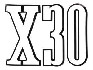 Adesivo "X30" 68 x 50 mm nero | Puch X30 Turbo Adesivo "X30" 68 x 50 mm nero | Puch X30 Turbo