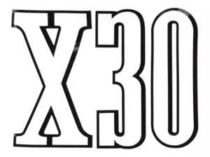 Adesivo "X30" 68 x 50 mm nero | Puch X30 Turbo Adesivo "X30" 68 x 50 mm nero | Puch X30 Turbo