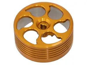 Convertitore campana frizione Vario CNC alluminio oro | Piaggio Ciao, SI, Bravo, Boxer Convertitore campana frizione Vario CNC alluminio oro | Piaggio Ciao, SI, Bravo, Boxer