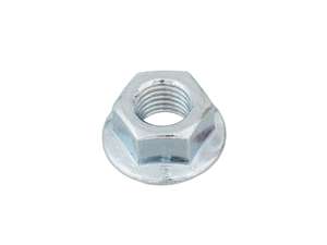Dado flangiato M10x1,25 filettatura fine seghettata zincato Dado flangiato M10x1,25 filettatura fine seghettata zincato
