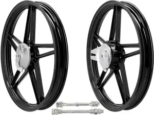 Set di ruote 17" nero fuso (5 razze) | Peugeot 103 Set di ruote 17" nero fuso (5 razze) | Peugeot 103