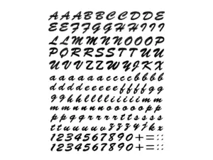 Lettere in foglio adesivo 240 x 200 mm Lettere in foglio adesivo 240 x 200 mm