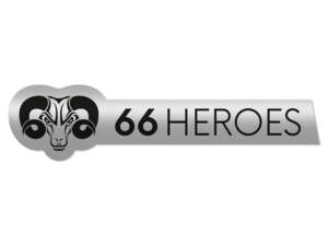 Adesivo "66HEROES" 83 x 20 mm cromo Adesivo "66HEROES" 83 x 20 mm cromo