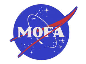 Adesivo mk-Merch "MOFA" 70 x 58 mm blu Adesivo mk-Merch "MOFA" 70 x 58 mm blu