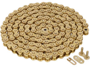 Catena di trasmissione KMC oro piccola moto 420H (rinforzata) 144L Catena di trasmissione KMC oro piccola moto 420H (rinforzata) 144L