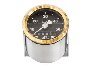 66HEROES tachimetro 60 km/h Ø 48 mm "mofakult" nero / oro 66HEROES tachimetro 60 km/h Ø 48 mm "mofakult" nero / oro