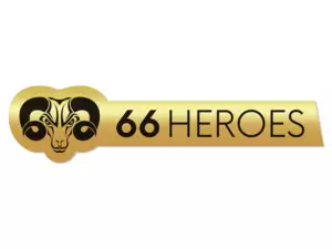 Adesivo "66HEROES" 83 x 20 mm oro Adesivo "66HEROES" 83 x 20 mm oro