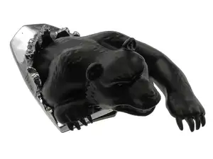 Figura decorativa Orso da caccia grande cromo/nero Figura decorativa Orso da caccia grande cromo/nero