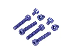 Set di viti M4 x 23,5 / 6,5 esagono incassato alluminio anodizzato blu Set di viti M4 x 23,5 / 6,5 esagono incassato alluminio anodizzato blu