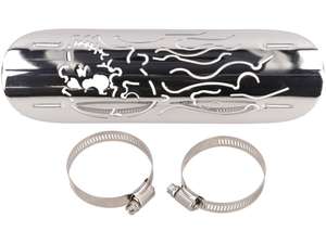 Auspuff Hitzeblech «Flame Skull» Chrom Auspuff Hitzeblech «Flame Skull» Chrom