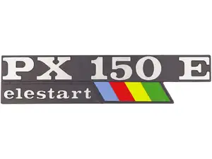 Stemma RMS copertura laterale sinistra "PX 150 E Elestart" alluminio | Vespa PX150 E Stemma RMS copertura laterale sinistra "PX 150 E Elestart" alluminio | Vespa PX150 E