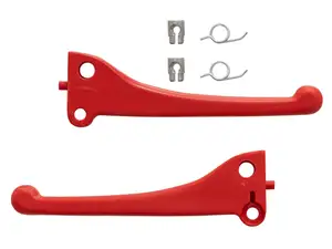 Set leve freno Domino in plastica rosso | Piaggio Ciao PX, SI, Bravo 2 / Garelli Set leve freno Domino in plastica rosso | Piaggio Ciao PX, SI, Bravo 2 / Garelli