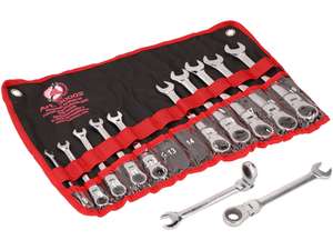 BGS chiave combinata a cricchetto testa girevole SW8-19 mm 12 pz. BGS chiave combinata a cricchetto testa girevole SW8-19 mm 12 pz.