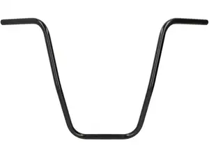 Piastra forcella manubrio 46 cm curva nera Piastra forcella manubrio 46 cm curva nera