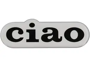 Adesivo laterale "Ciao" 107 x 35 mm silicone 3D | Piaggio Ciao Adesivo laterale "Ciao" 107 x 35 mm silicone 3D | Piaggio Ciao