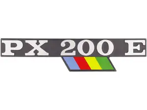 CIF emblema coperchio laterale sinistro "PX 200 E" alluminio | Vespa PX200 E CIF emblema coperchio laterale sinistro "PX 200 E" alluminio | Vespa PX200 E